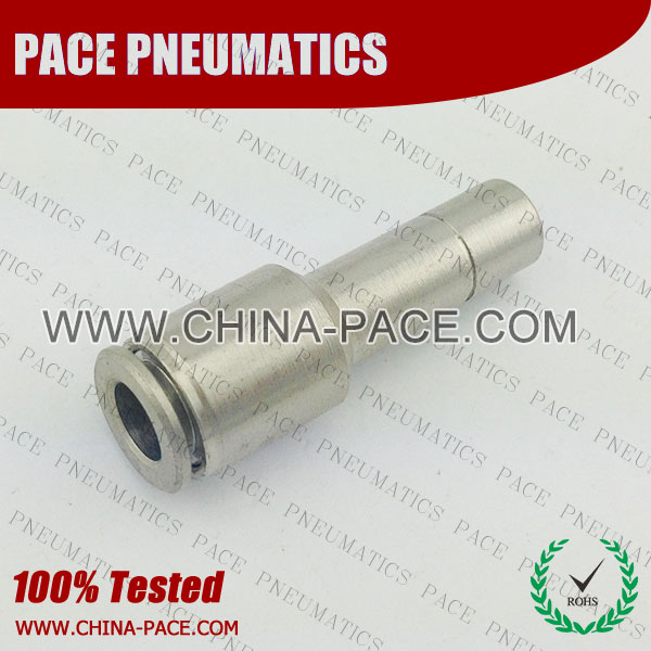 Push In Plug Pneumatic Fittings, Air Fittings, one touch tube fittings, Nickel Plated Brass Push in Fittings